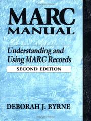 Cover of: MARC manual by Deborah J. Byrne