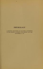 Cover of: Physiology by Lee, Frederic S.