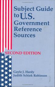 Cover of: Subject guide to U.S. government reference sources