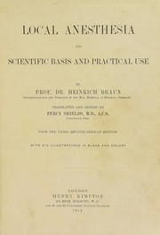 Cover of: Local anesthesia by Braun, Heinrich