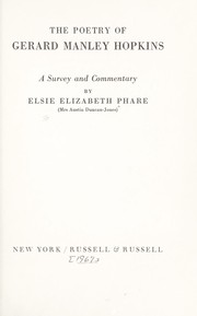 The poetry of Gerard Manley Hopkins by Elsie Elizabeth Phare