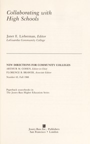 Cover of: Collaborating With High Schools