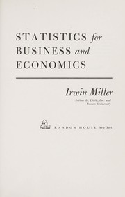 Cover of: A primer on statistics for business and economics. by Irwin Miller
