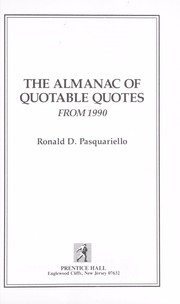 Cover of: The Almanac of quotable quotes from 1990 by [compiled] by Ronald D. Pasquariello.