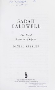 Cover of: Sarah Caldwell by Daniel Kessler