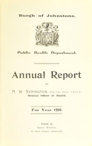 [Report 1926] by Johnstone (Scotland). Burgh Council