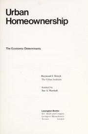 Cover of: Urban homeownership: the economic determinants