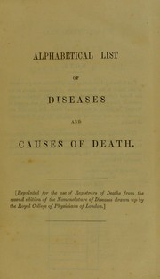 Cover of: Alphabetical list of diseases and causes of death