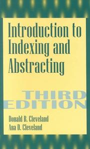 Cover of: Introduction to indexing and abstracting by Donald B. Cleveland