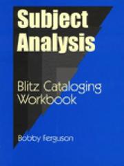 Cover of: Subject analysis | Bobby Ferguson