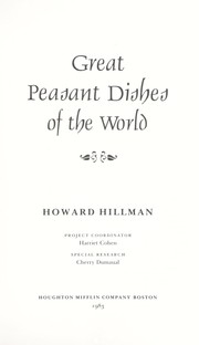 Cover of: Great peasant dishes of the world by Howard Hillman
