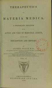 Cover of: Therapeutics and materia medica : a systematic treatise on the action and uses of medical agents including their description and history