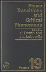 Cover of: Phase Transitions and Critical Phenomena, Volume 19 (Phase Transitions and Critical Phenomena)