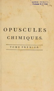 Cover of: Opuscules chimiques by Pierre Bayen