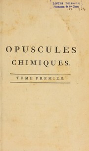 Cover of: Opuscules chimiques