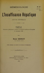 S©♭m©♭iologie de l'insuffisance h©♭patique (revue g©♭n©♭rale) by Ren©♭ Benoit