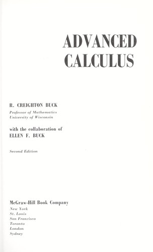 Advanced calculus by Robert Creighton Buck | Open Library