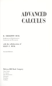 Cover of: Advanced calculus by Robert Creighton Buck