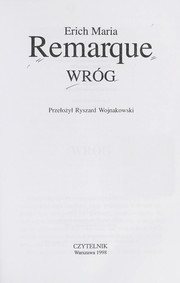 Cover of: Wróg by Erich Maria Remarque