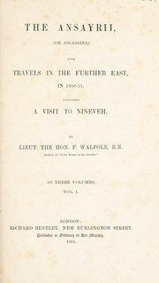 Cover of: The Ansayrii, (or Assassins,) by F. Walpole