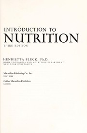 Cover of: Introduction to nutrition by Henrietta Christina Fleck