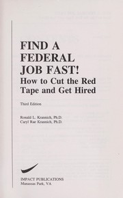 Cover of: Find a federal job fast! by Ronald L. Krannich