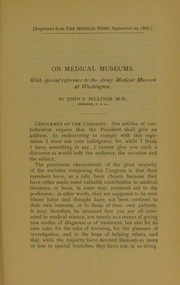 Medical museums by John S. Billings