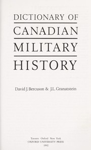 Cover of: Dictionary of Canadian Military History