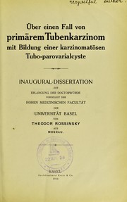 Cover of: ©ber einen Fall von prim©Þrem Tubenkarzinom mit Bildung einer karzinomat©œsen Tubo-parovarialcyste