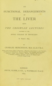 Cover of: On functional derangements of the liver by Charles Murchison