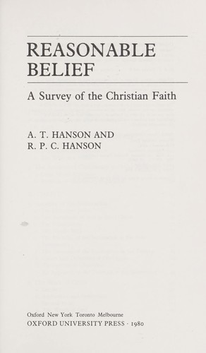 Reasonable belief : a survey of the Christian faith | Open Library