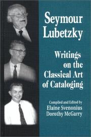 Cover of: Seymour Lubetzky by 