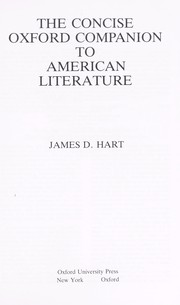 Cover of: The concise Oxford companion to American literature by James D. Hart