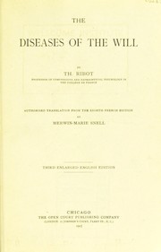 Cover of: The diseases of the will