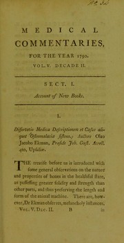 Cover of: Dissertatio medica descriptionem et casus aliquot osteomalaciae sistens, auctore Olao Jacobo Ekman, praeside Joh. Gust. Acrell, 4to, Upsaliae