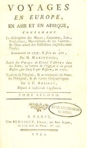 Cover of: Voyages en Europe, en Asie et en Afrique ... commenc©♭s en 1777, et finis en 1781