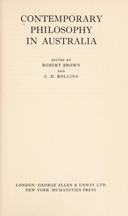 Cover of: Contemporary philosophy in Australia by Brown, Robert