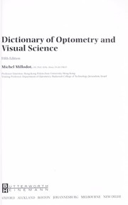 Cover of: Dictionary of optometry and visual science by Michel Millodot, Michel Millodot