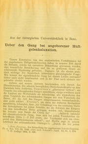 Cover of: Ueber den Gang bei angeborener H©ơftgelenksluxation by Friedrich Trendelenburg