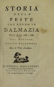 Cover of: Storia della peste che regn©ø in Dalmazia negli anni 1783-1784