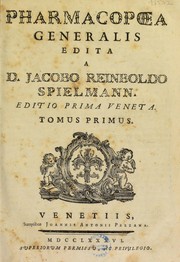 Pharmacopoea generalis by Jacob Reinbold Spielmann