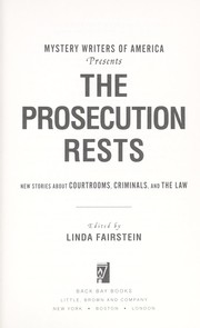 Cover of: Mystery Writers of America presents the prosecution rests by edited by Linda Fairstein.