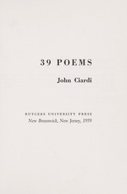 Cover of: 39 poems. by John Ciardi