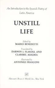 Unstill life by Mario Benedetti
