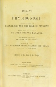 Cover of: Essays on physiognomy by Johann Caspar Lavater, Johann Caspar Lavater