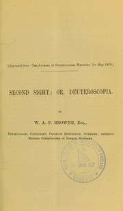 Cover of: Second sight, or, Deuteroscopia