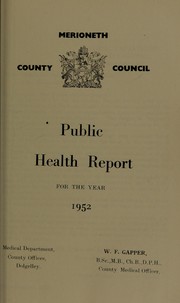 Cover of: [Report 1952] | Merioneth (Wales). County Council