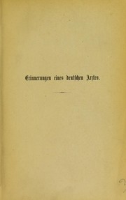 Cover of: Erinnerungen eines deutschen Arztes