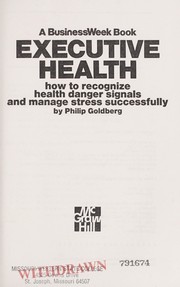 Cover of: Executive health by Philip Goldberg