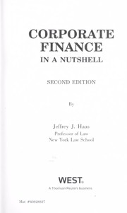 Cover of: Corporate finance in a nutshell